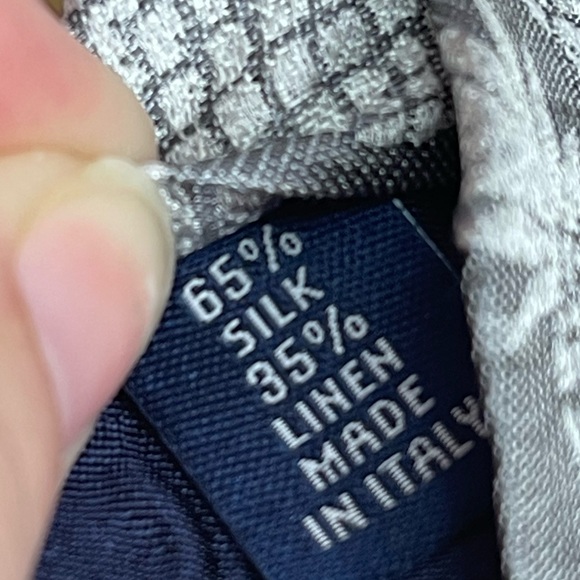 Paul Fredrick silk and linen gray pineapple tie - Picture 3 of 3